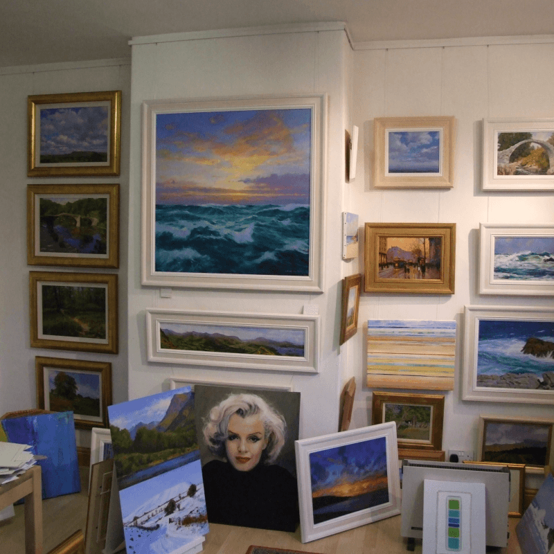 The Old Bakehouse Gallery in Clitheroe is a Ribble Valley studio gallery showcasing Peter Taylor’s expressive landscape oil paintings in a working artist studio.